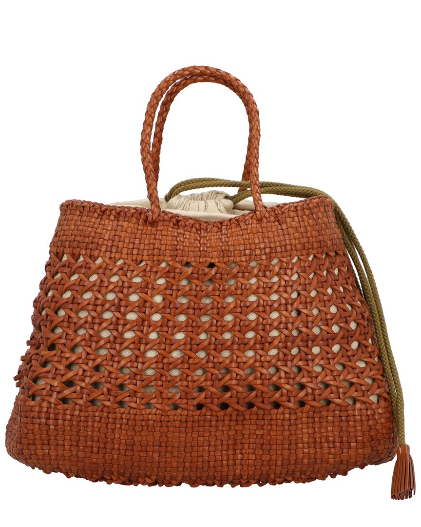 Dragon Diffusion Santa Cano Leather Top Handle Bag Women's Brown