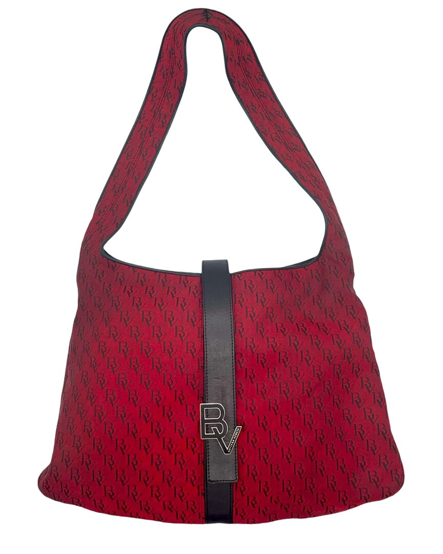 Bottega Veneta Red Canvas Shoulder Bag - '10s (authentic Pre-loved) In Black