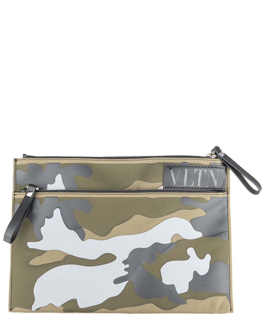 Valentino Garavani Valentino Multicolor Canvas Vltn Camouflage Pouch Bag - '10s