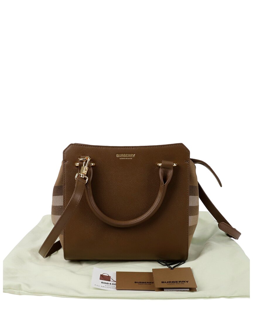 Burberry Brown Calfskin Check Mini Bag (authentic Pre-loved)