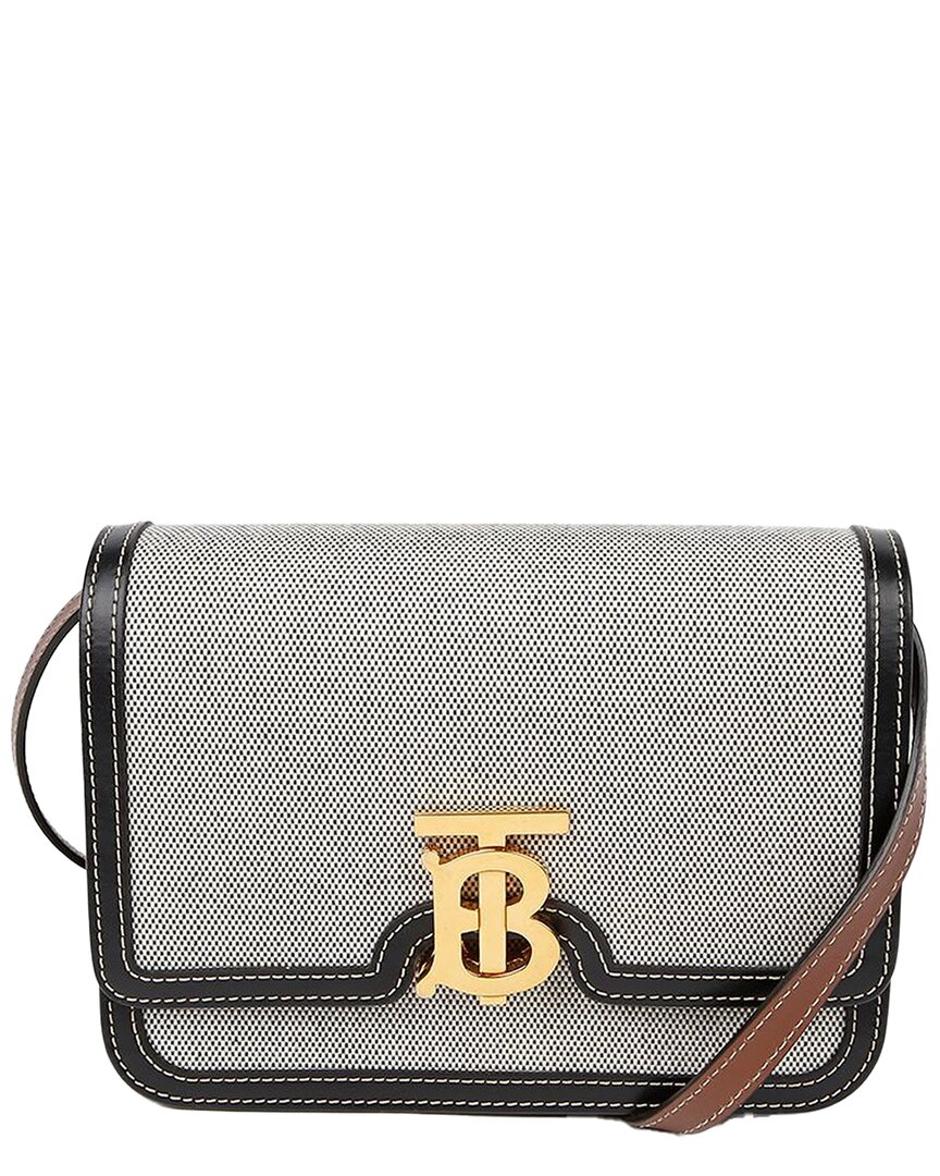 Burberry Black Canvas Tb Shoulder Crossbody (authentic Pre-loved) In Gray