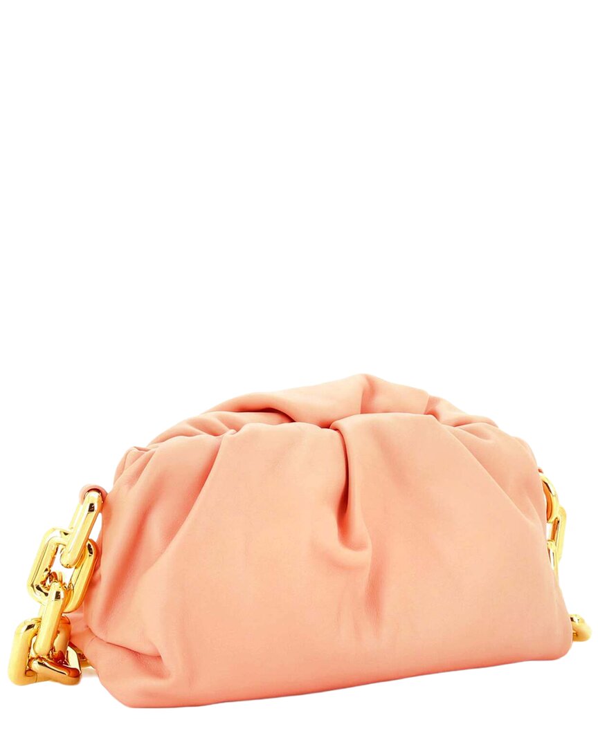 Bottega Veneta Pink Sheep Leather The Chain Pouch (authentic Pre-loved) In Orange