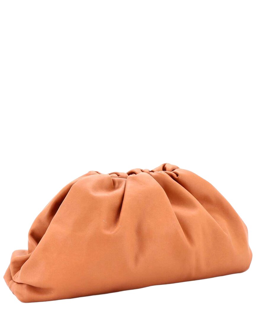 Bottega Veneta Brown Sheep Leather The Pouch (authentic Pre-loved) In Orange