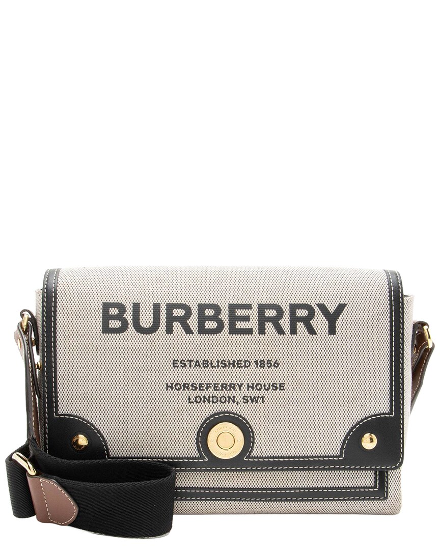 Burberry Black Canvas Horseferry Messenger (authentic Pre-loved)