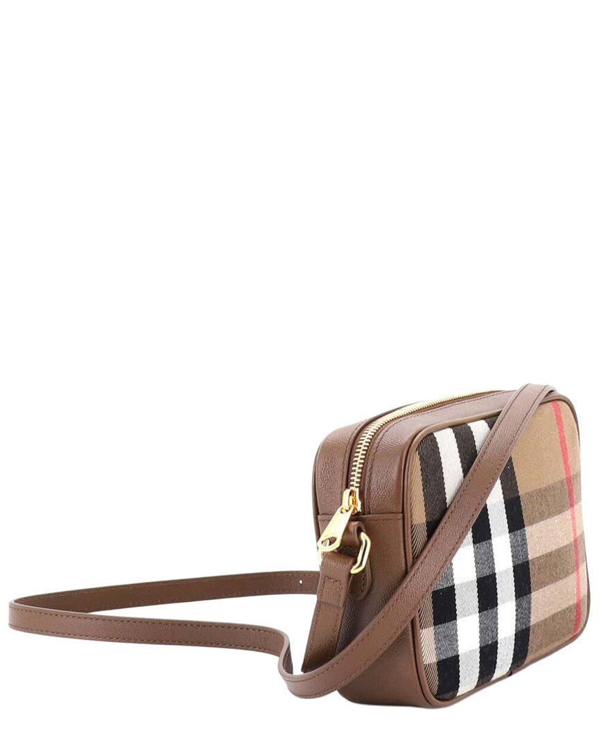 Burberry Brown House Check Canvas Camera Bag Small (authentic Pre-loved)