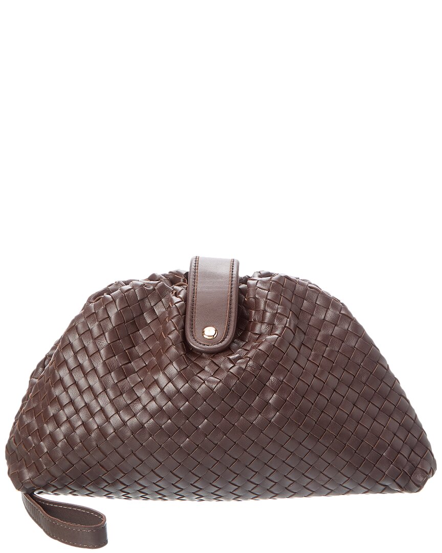 Isabella Rossetti Nora Hand-woven Leather Clutch In Red