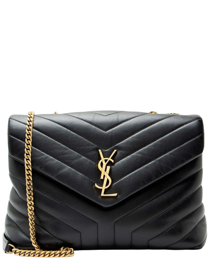 Saint Laurent Black Calfskin Monogram Loulou Chain Medium Shoulder Bag