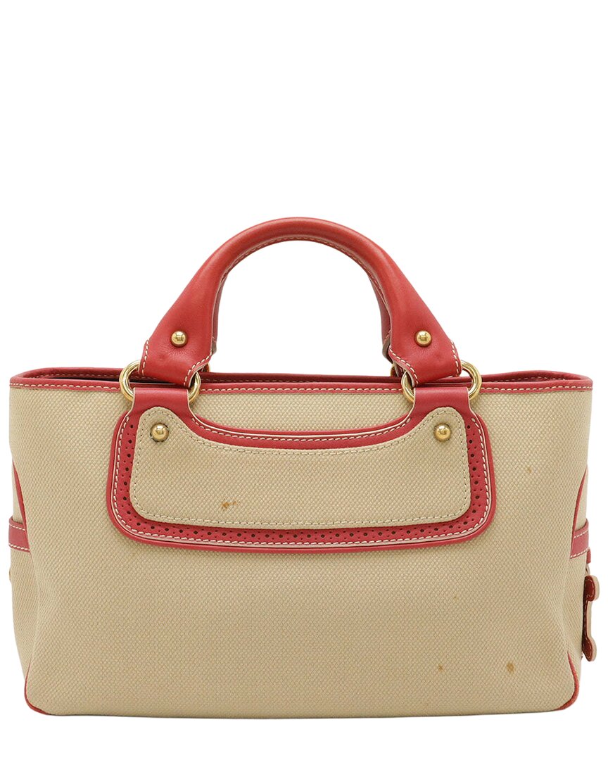Celine Beige Canvas Boogie Bag Handbag (authentic Pre-loved) In Brown