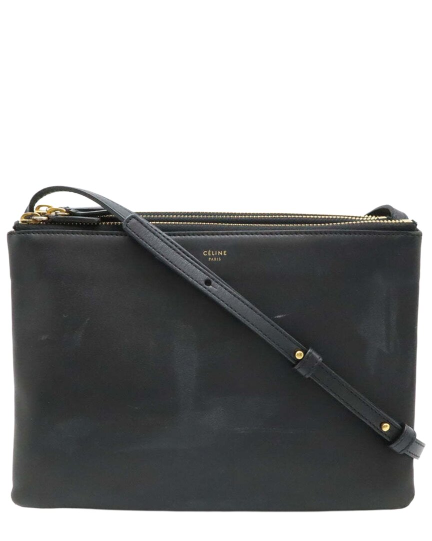 Celine Black Lambskin Trio Large Shoulder Bag (authentic Pre-loved)