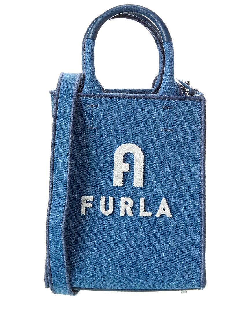 Shop Furla Opportunity Mini N/s Tote In Blue