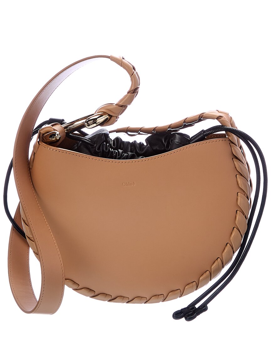 Shop Chloé Mate Small Leather Hobo Bag In Brown