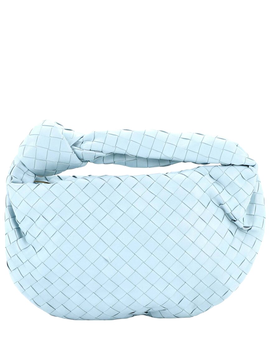 Bottega Veneta Blue Intrecciato Nappa Jodie Hobo Teen (Authentic Pre-Loved)