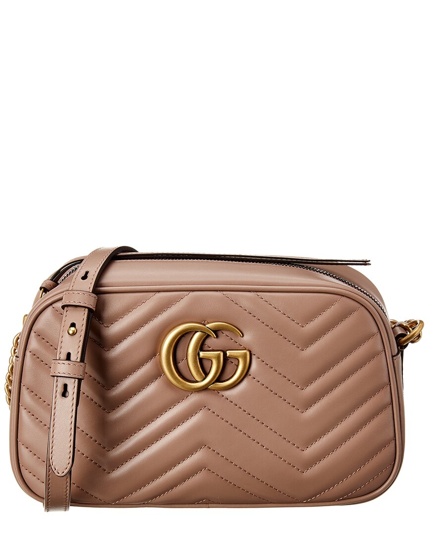 Shop Gucci Gg Marmont Small Matelasse Leather Crossbody Camera Bag In Black