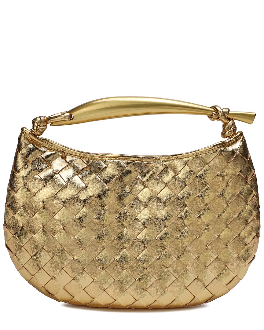 TIFFANY & FRED TIFFANY & FRED PARIS WOVEN LEATHER TOP HANDLE CLUTCH