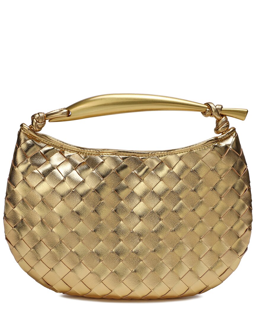 TIFFANY & FRED TIFFANY & FRED PARIS WOVEN LEATHER TOP HANDLE CLUTCH 