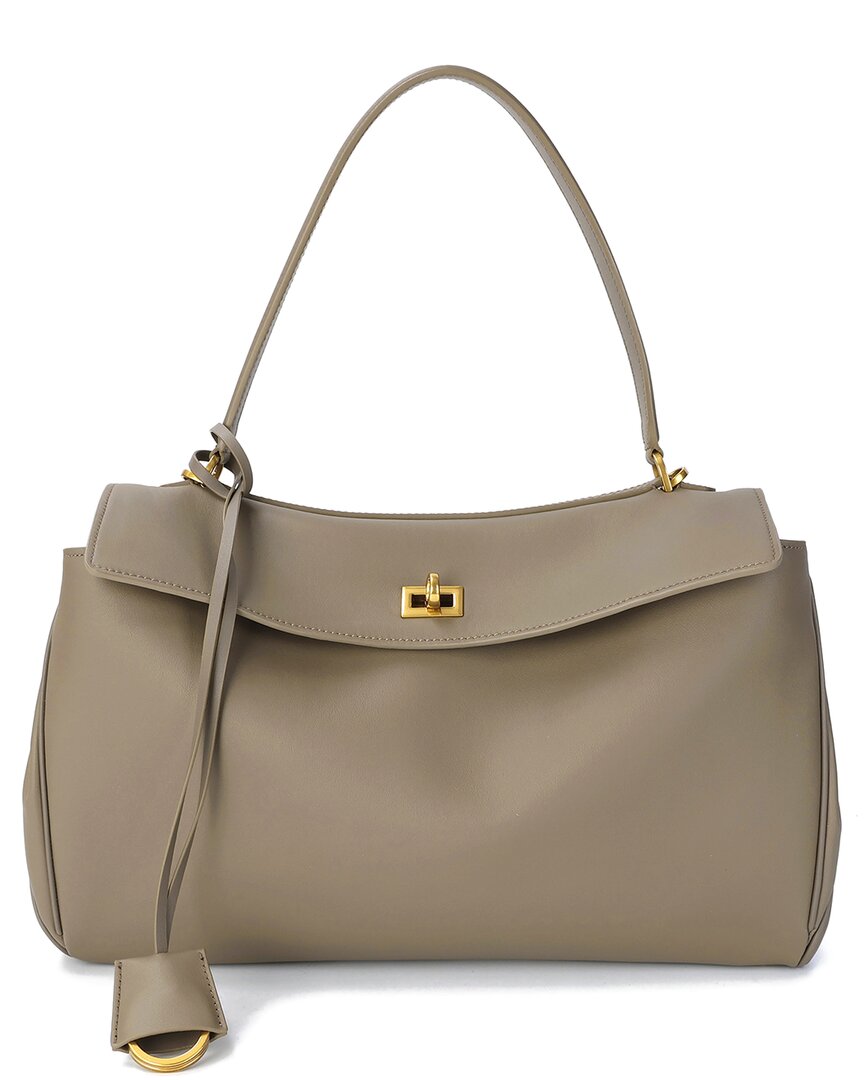 Tiffany & Fred Paris Large Smooth Leather Tote In Brown