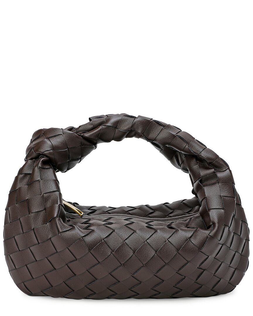 Tiffany & Fred Woven Knot Leather Satchel In Brown