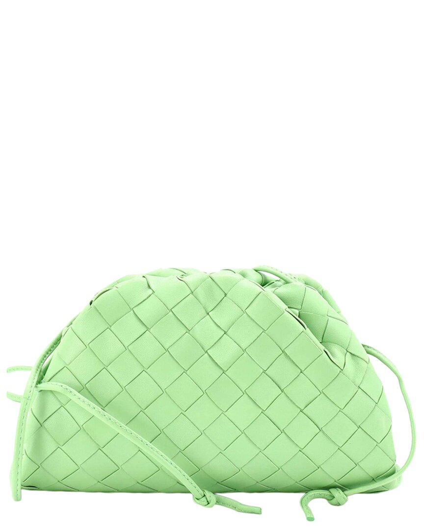 Bottega Veneta Green Intrecciato Nappa The Pouch Mini (authentic Pre-loved) In Purple