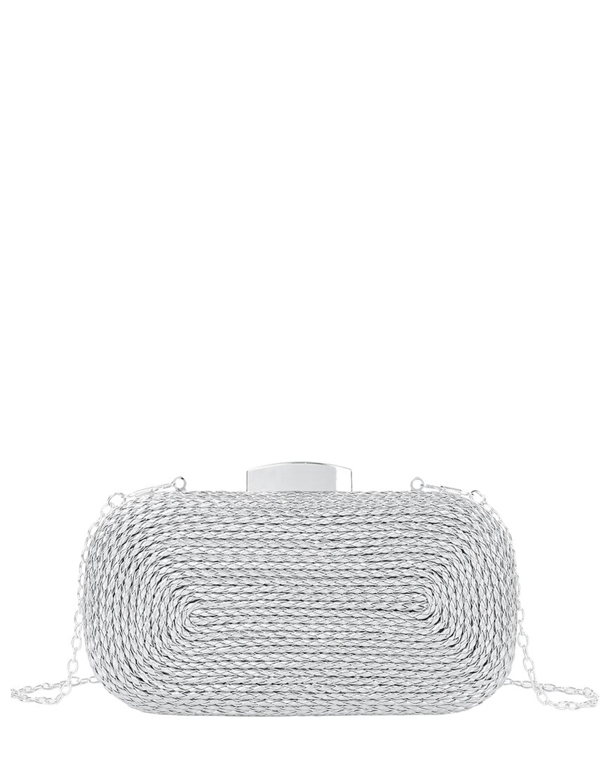 Tiffany & Fred Paris Tiffany And Fred Paris Woven Metallic Frame Clutch In Silver