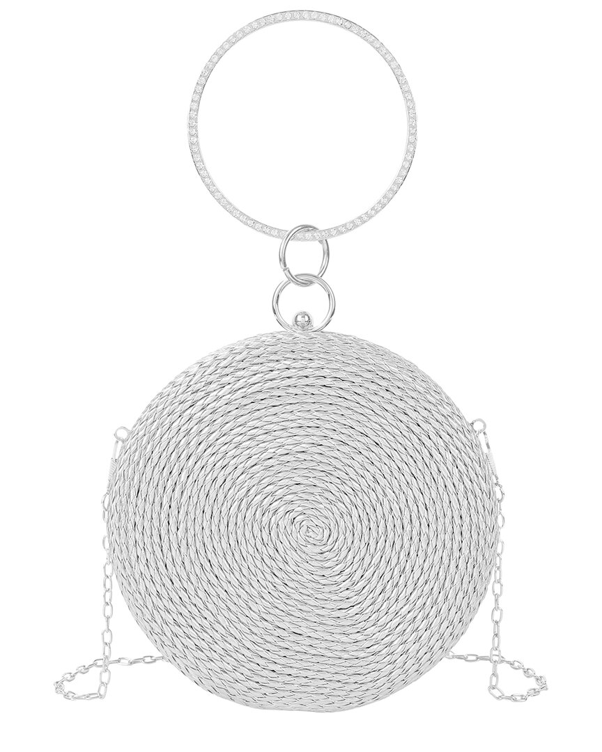 Tiffany & Fred Paris Tiffany And Fred Paris Round Woven Metallic Clutch In Silver