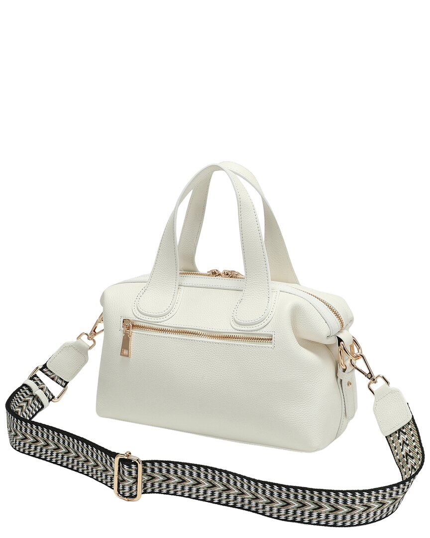 Tiffany & Fred Paris Tiffany And Fred Paris Pebbled Leather Satchel In White