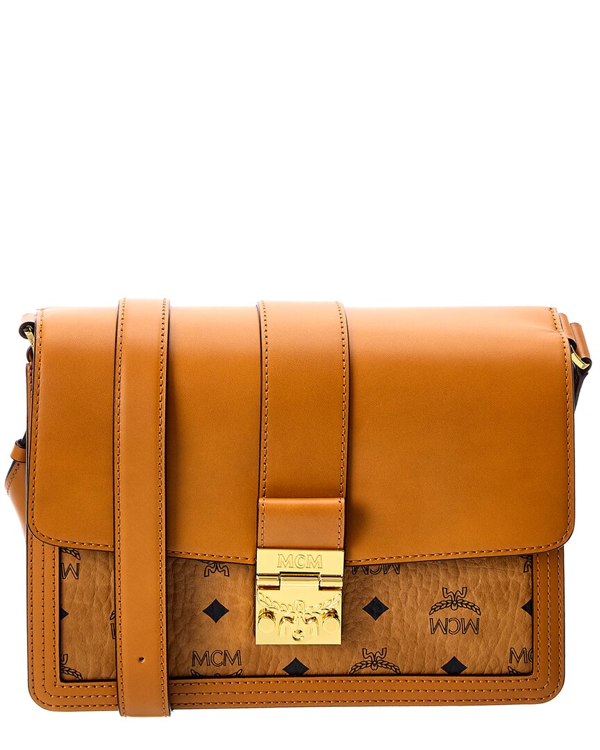 Mcm Tracy Visetos & Leather Shoulder Bag In Brown ModeSens