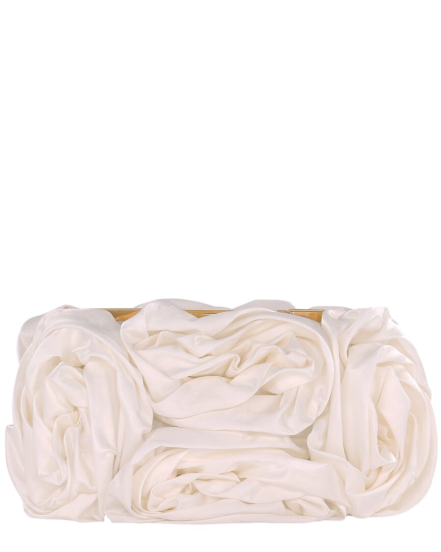 Badgley Mischka Jett Silk Clutch In White