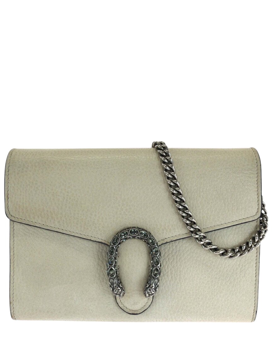 Gucci Dionysus Leather Shoulder Bag (authentic Pre-loved) In White/white