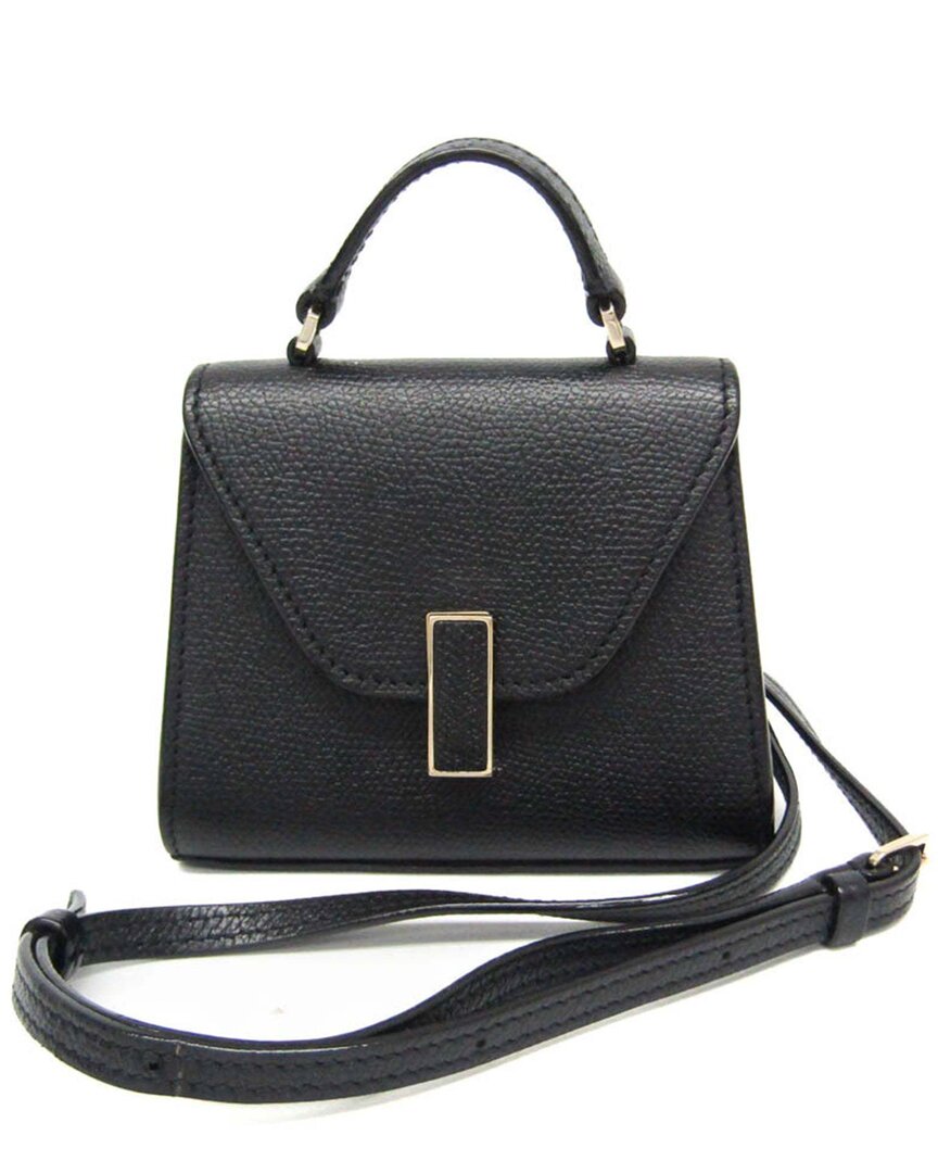 Pre-owned Valextra Black Leather Shoulder Bag (authentic Pre-loved)