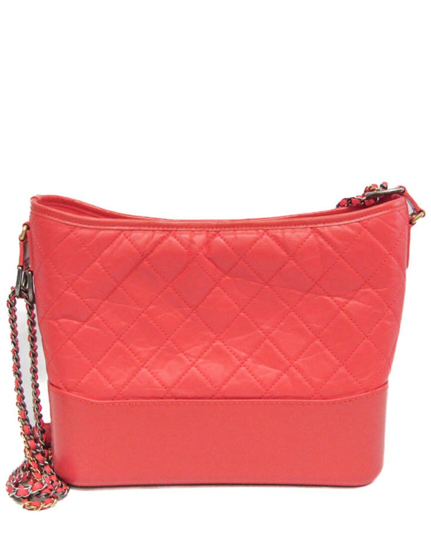 Chanel Coral Red Leather Shoulder Bag (authentic Pre-loved)