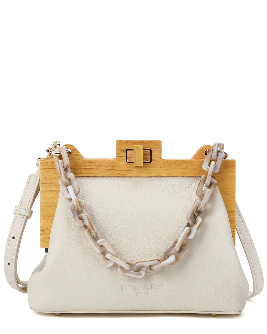 Tiffany & Fred Paris Full-grain Leather & Real Wood Frame Shoulder Bag