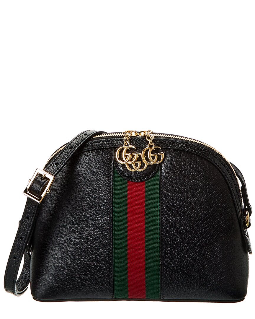 Gucci Ophidia Leather Shoulder Bag In Black
