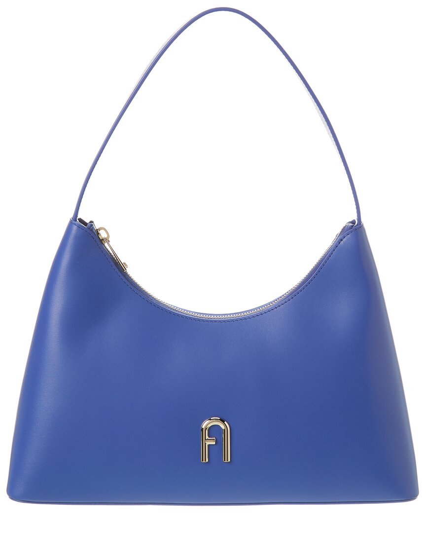 Shop Furla Diamante Small Leather Shoulder Bag In Blue