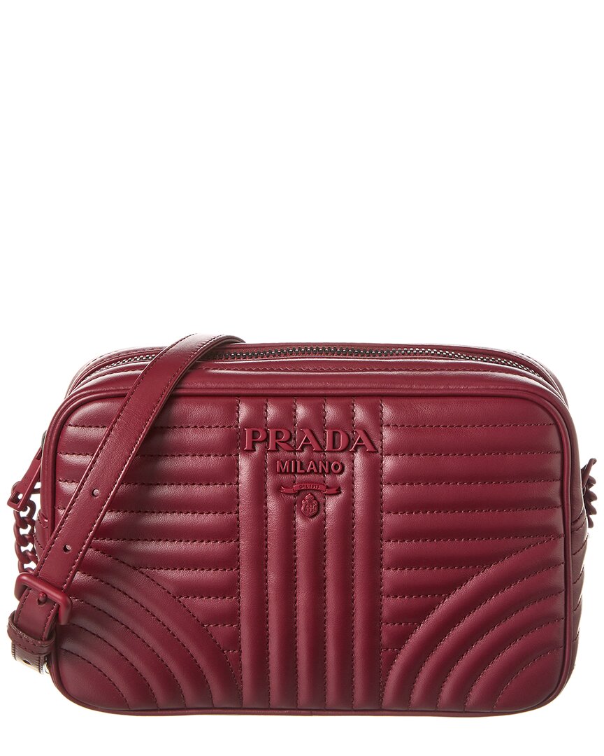 Prada Diagramme Quilted Leather Chain Crossbody In Red ModeSens