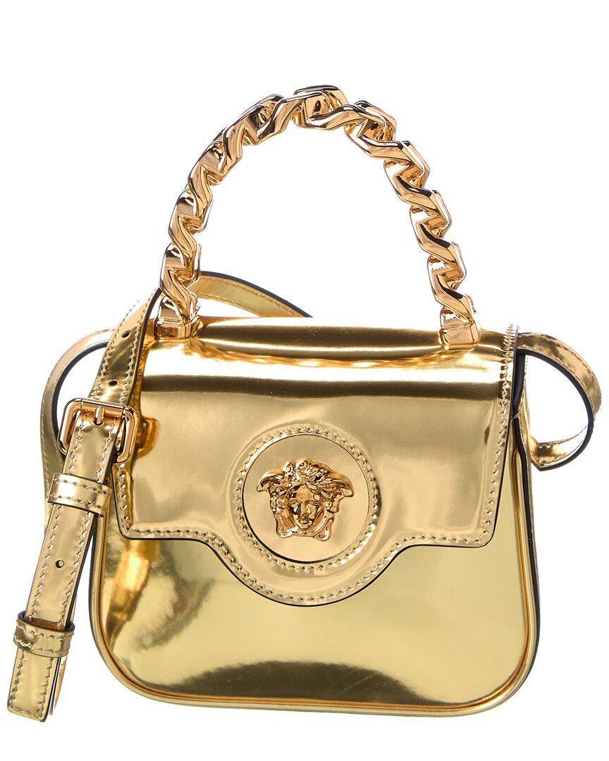 Versace Medusa Patent Chain Top-handle Crossbody Bag in Red