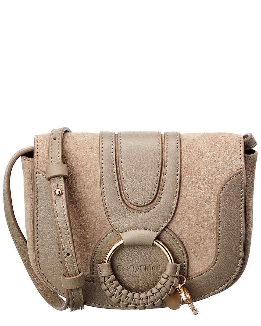 See By Chloé See By Chloe Hana Small Leather & Suede Crossbody In Beige