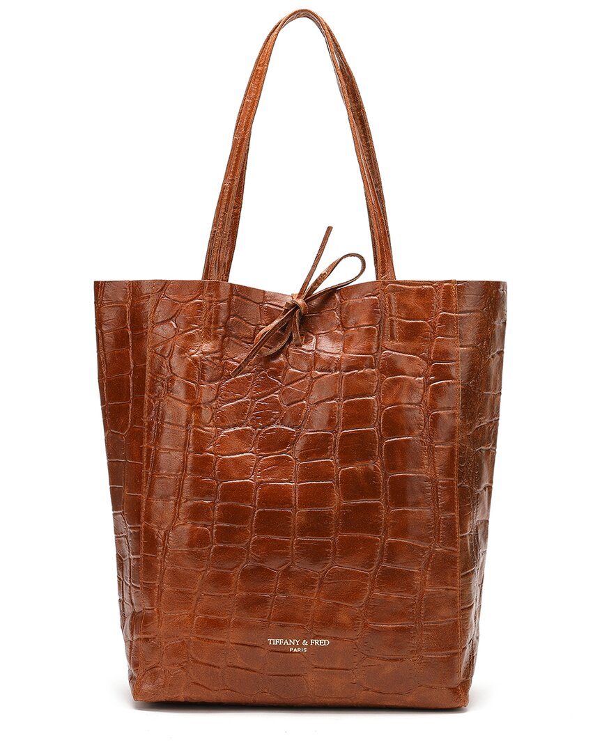 Tiffany & Fred Croc-embossed Leather Tote