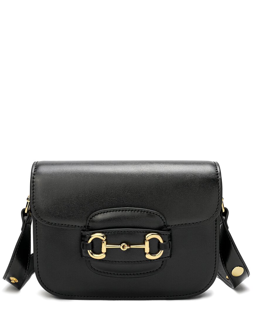 Shop Tiffany & Fred Paris Top-grain Leather Foldover Messenger Bag In Black