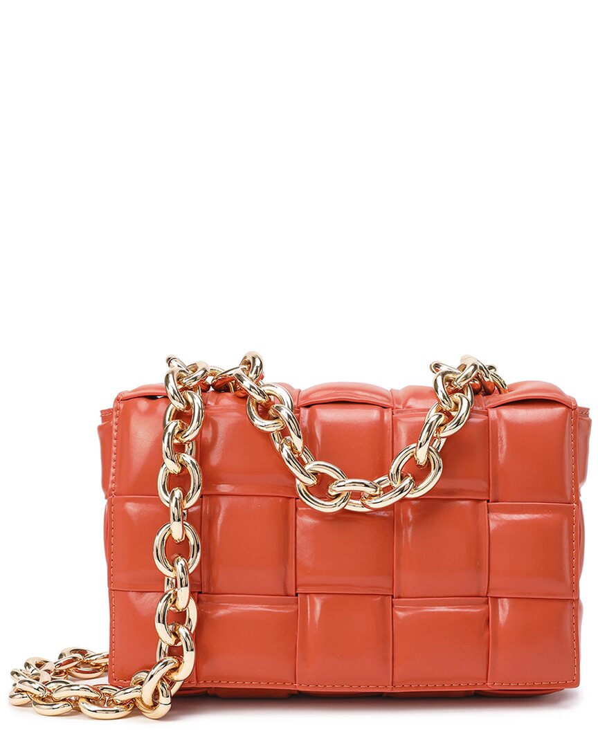 Tiffany & Fred Puffy Leather Shoulder Bag In Orange