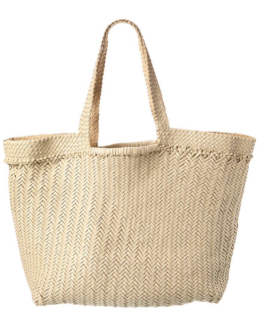 Dragon Diffusion Oversized Leather Tote In White