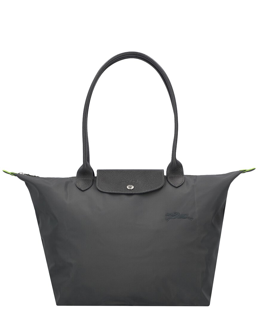 Longchamp Le Pliage Green Large Canvas Bag In Grey