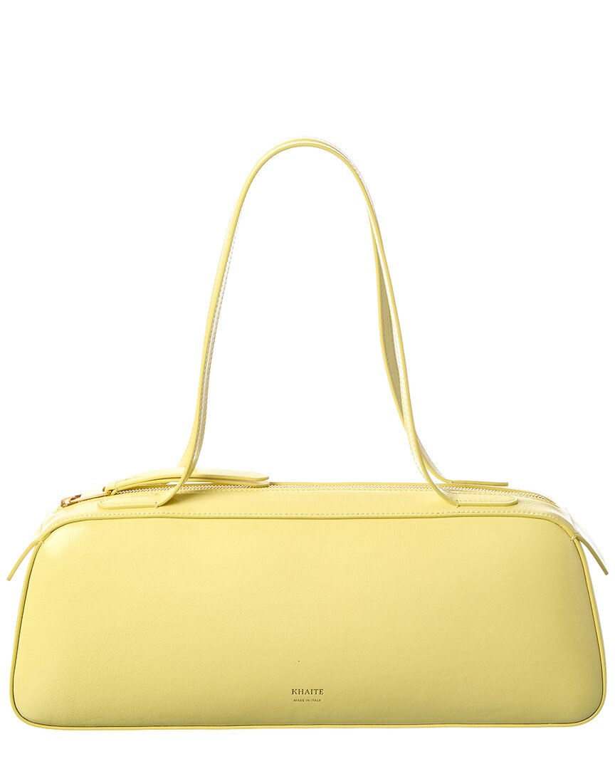 Khaite Simona Leather Shoulder Bag In Yellow
