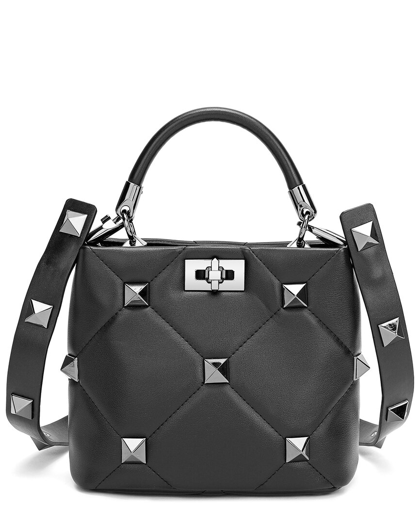 TIFFANY & FRED TIFFANY & FRED QUILTED & STUDDED LEATHER TOP-HANDLE BAG