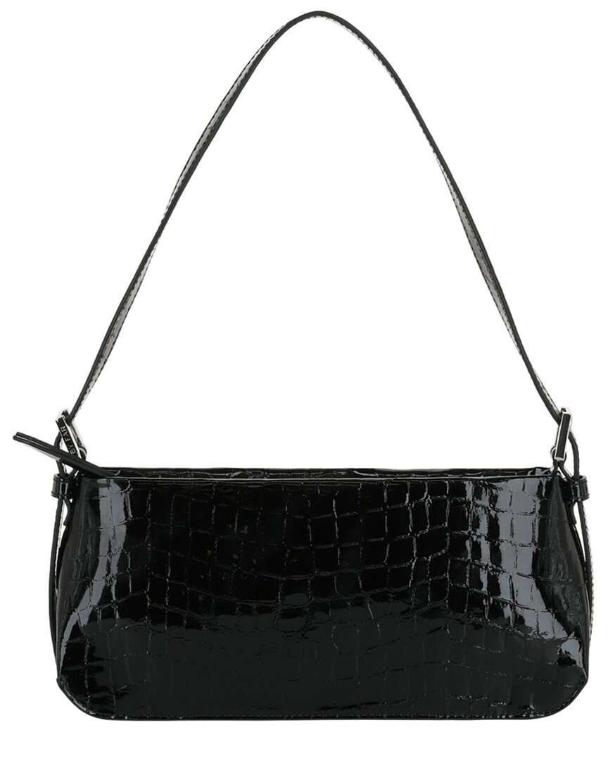 By Far Dulce Croc-embossed Leather Shoulder Bag In Black