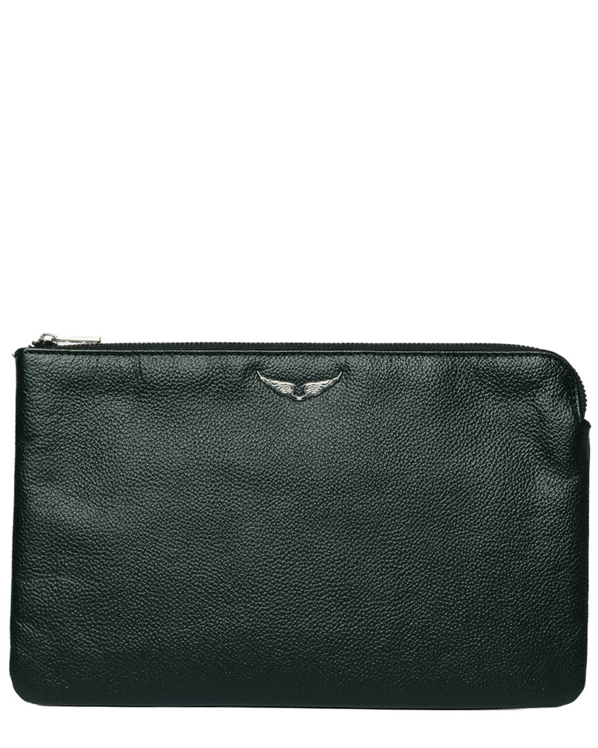 Zadig & Voltaire Uma Wings Grained Leather Pouch