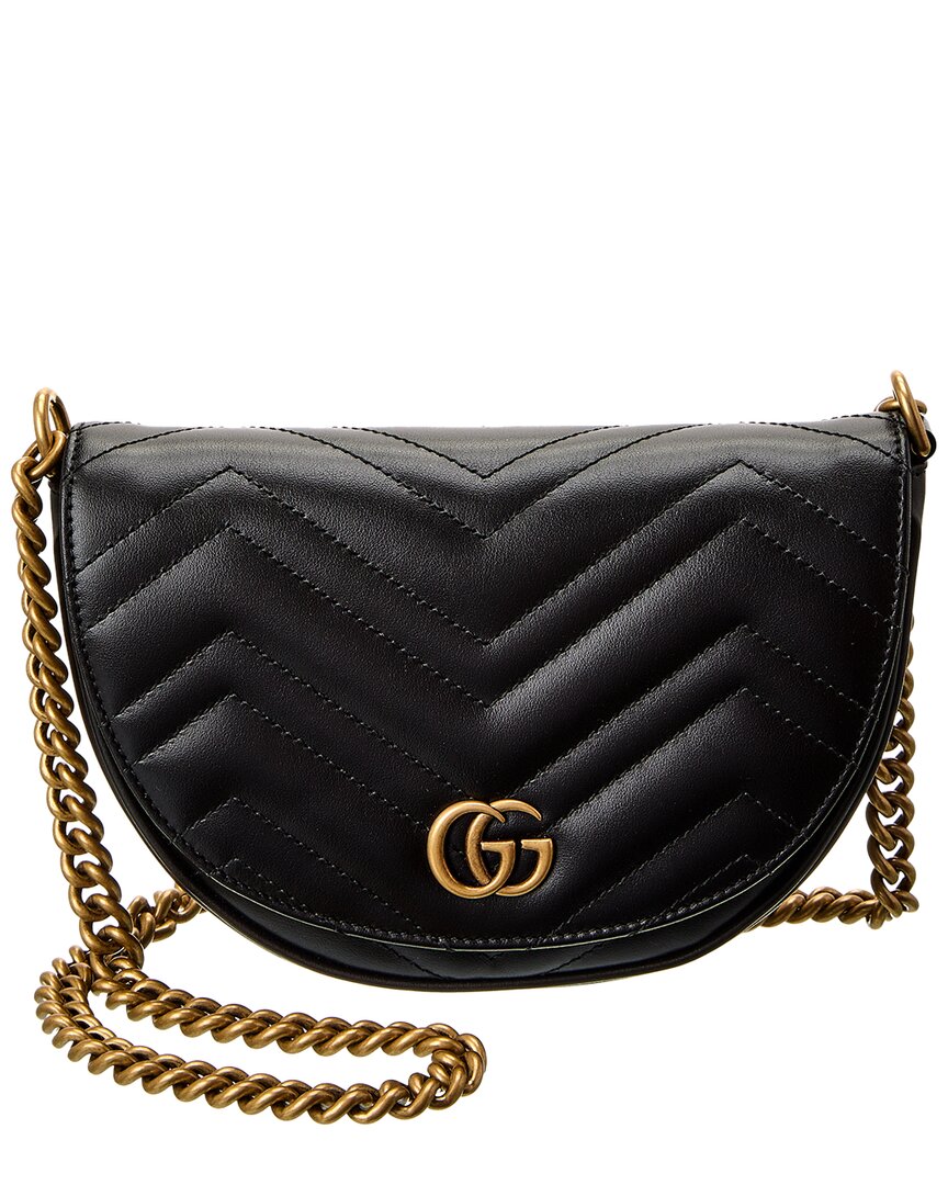 Gucci Gg Marmont Matelasse Leather Shoulder Bag In Black