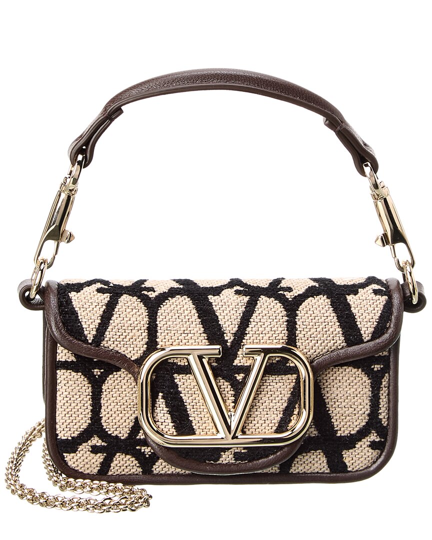 Shop Valentino Vlogo Toile Iconographe Canvas & Leather Shoulder Bag In Brown