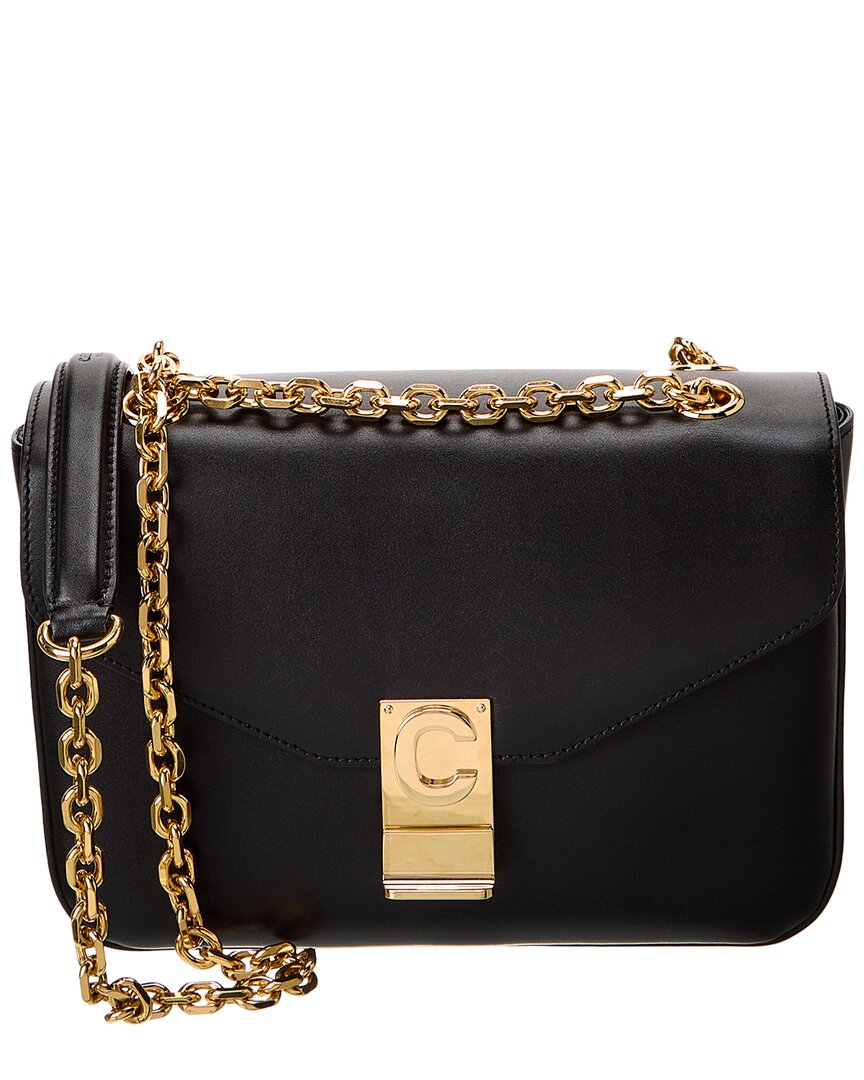 Celine C Medium Leather Shoulder Bag (authentic ) In Black