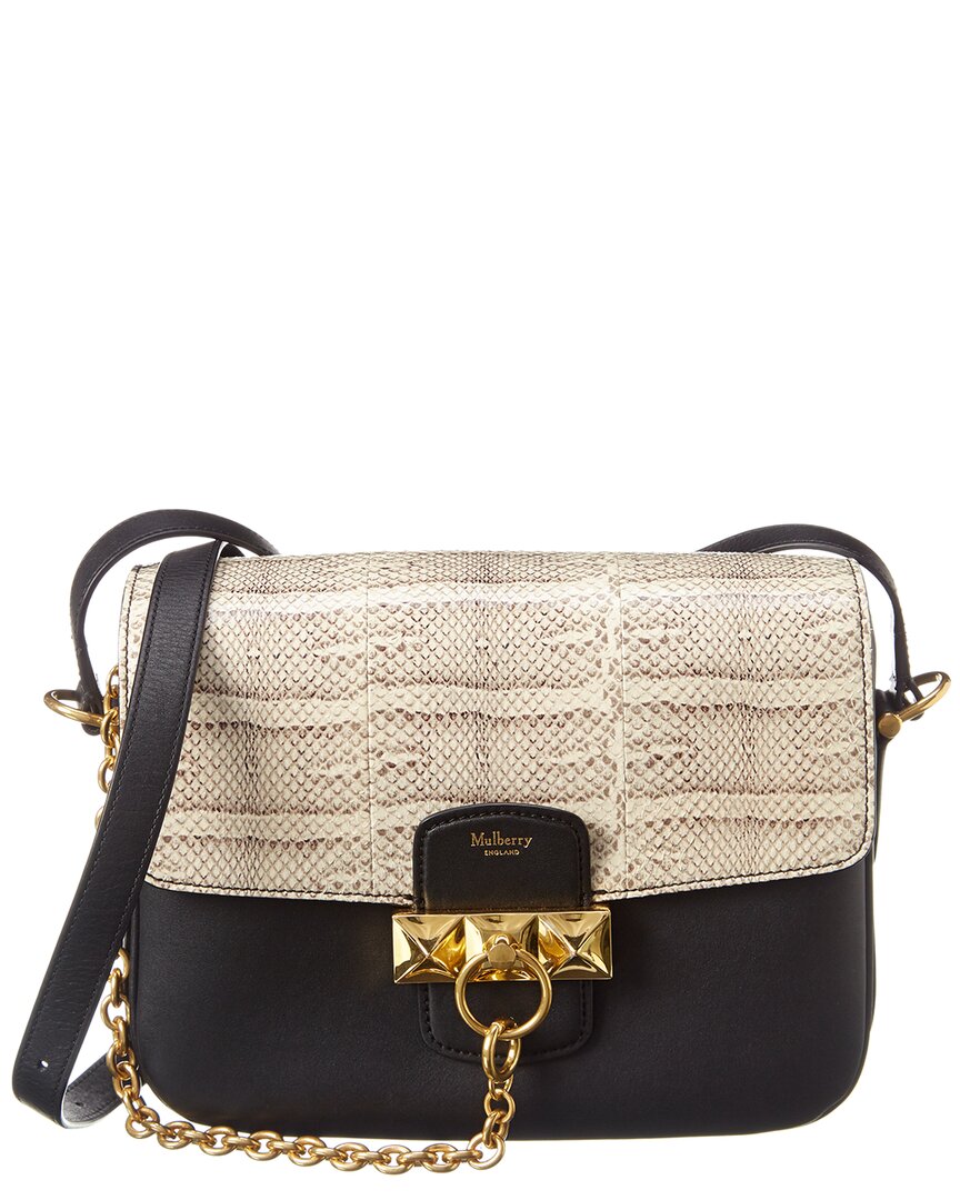 Image of Mulberry Keeley Snakeskin & Leather Shoulder Bag