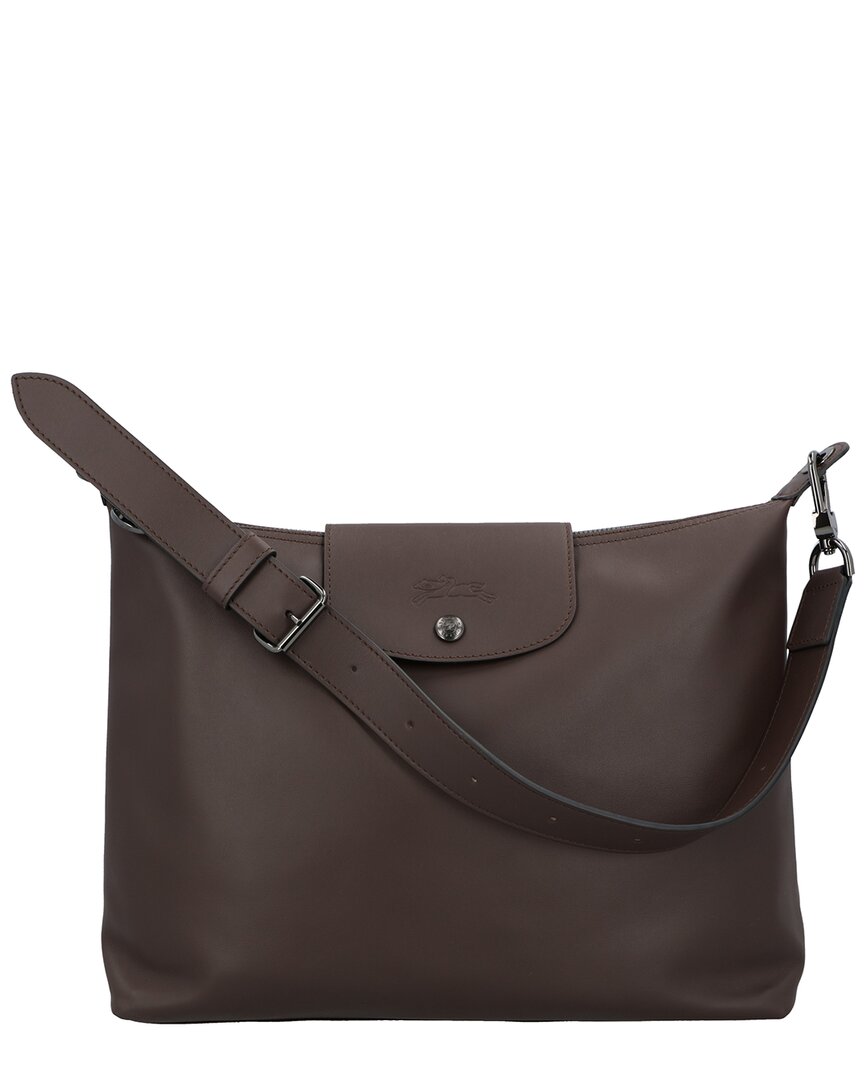Longchamp Le Pliage Xtra Medium Leather Hobo In Brown